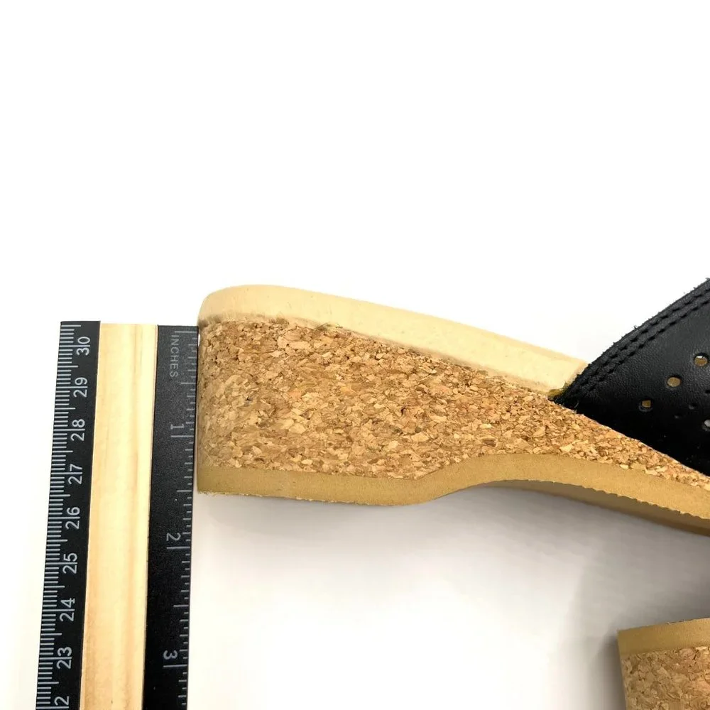 Worishofer Womens 251 Black Leather Slides Wedges Sandals Shoes 38 EU 7.5 - 8 US - Picture 14 of 15